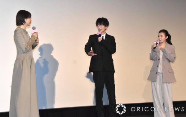 4月になって初イベントを開催した（左から）長澤まさみ、佐藤健、森七菜 （C）ORICON NewS inc.