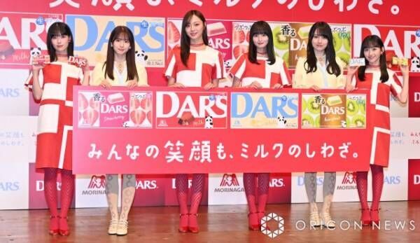 森永『DARS』新CM発表会に登場した乃木坂46（左から）岩本蓮加、菅原咲月、梅澤美波、遠藤さくら、賀喜遥香、一ノ瀬美空 （C）ORICON NewS inc.