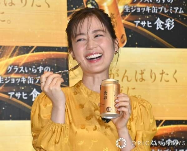 口にビール泡で幸せ顔をみせた生田絵梨花 （C）ORICON NewS inc.