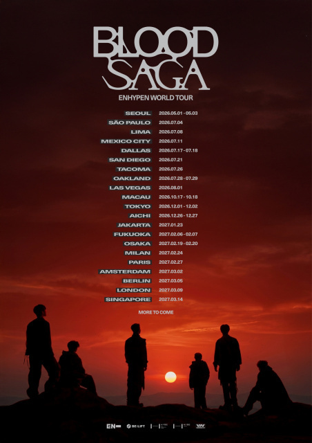 ENHYPEN、4回目のワールドツアー開催決定　日本では4都市8公演を予定