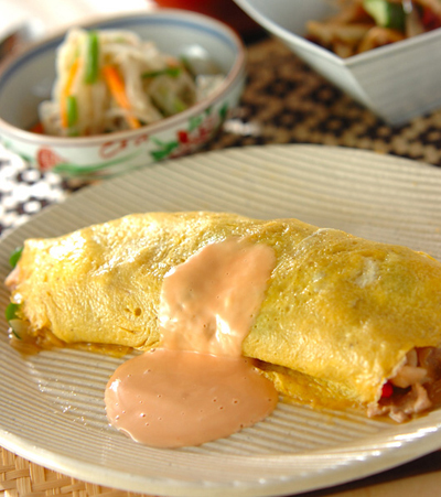 今日の献立は「豚肉と玉ネギのオムレツ」　E・レシピ