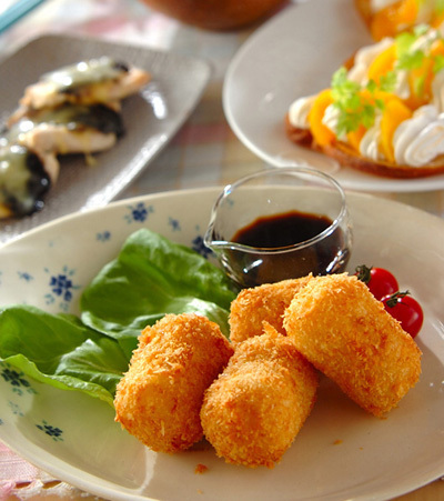 今日の献立は「たっぷりコーンコロッケ」　E・レシピ