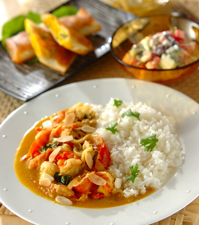 今日の献立は「エビトマトのココナッツカレー」　E・レシピ
