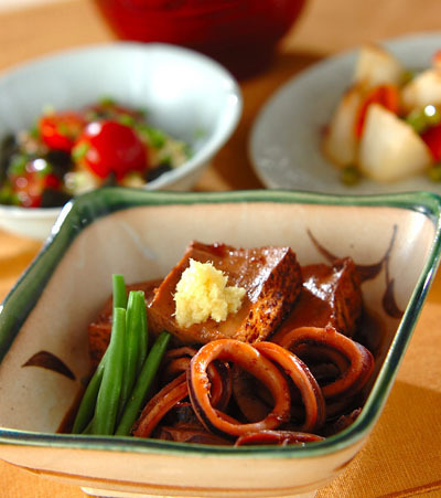 今日の献立は「輪切りイカの甘煮」　E・レシピ