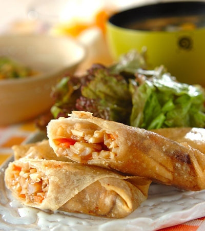 今日の献立は「具だくさん春巻き」　E・レシピ