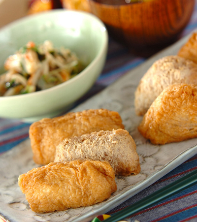 今日の献立は「チリメンジャコ入り稲荷寿司」　E・レシピ