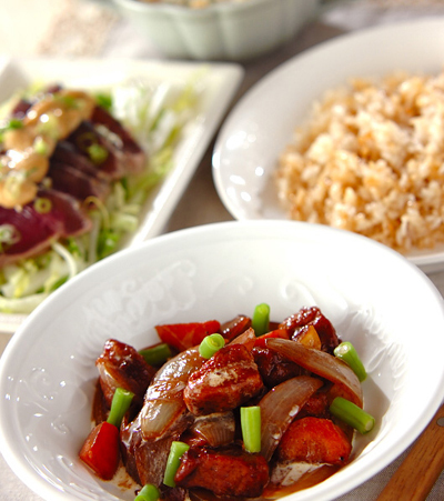 今日の献立は「豚肉のワイン煮」　E・レシピ