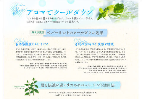 ペパーミントの香りで、涼しく快適にエコライフ