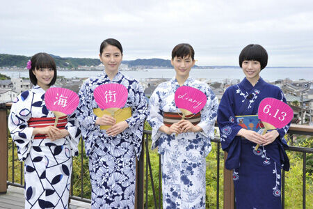 『海街diary』4姉妹、浴衣姿で鎌倉ヒット祈願