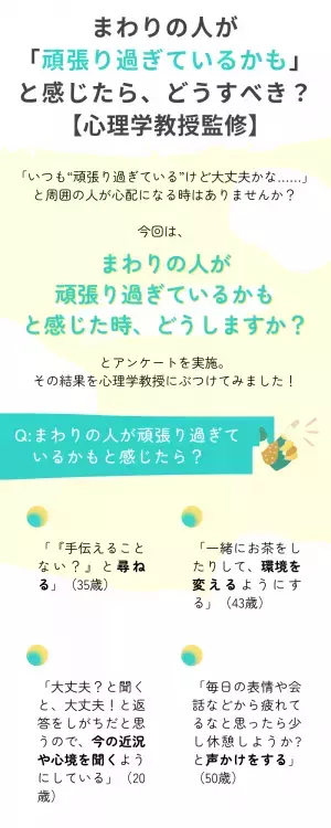 実は「大丈夫？」は正解じゃない！？【頑張りすぎている人】が救われる声かけとは（心理学教授監修）