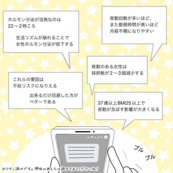 「妊活か仕事か…」優先順位に悩む私。“夜勤”がどう妊活に影響するのか調べた結果…【40歳で妊活始めました＃27】