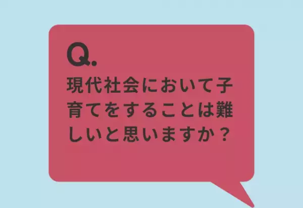 約9割の人が「現代社会において子育ては難しい」と回答。その理由は…「体力的にも精神的にもしんどい」