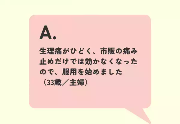 【ピル使用者に聞いた！】ピルをはじめた経緯は？約5割が『生理痛を和らげるため』…一方で『肌荒れのため』との声も