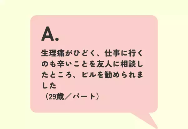 【ピル使用者に聞いた！】ピルをはじめた経緯は？約5割が『生理痛を和らげるため』…一方で『肌荒れのため』との声も