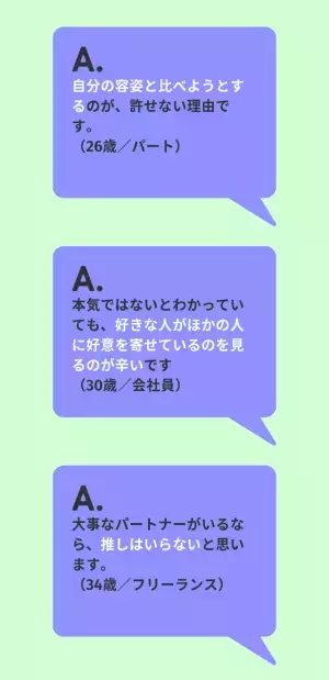 「正直、パートナーに“推しがいる”のは許せる？許せない？」約8割が許せると回答。その理由は…「浮気とは違う」「推しは恋愛感情とは別」