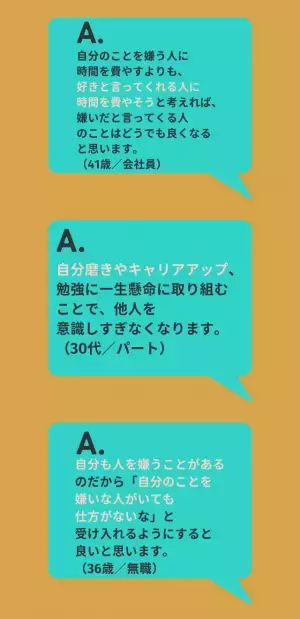 嫌われる勇気を持つには…過半数が『人に流されないこと』と回答。その理由は「自分の目標が見えてくる」「自分軸で行動できる」