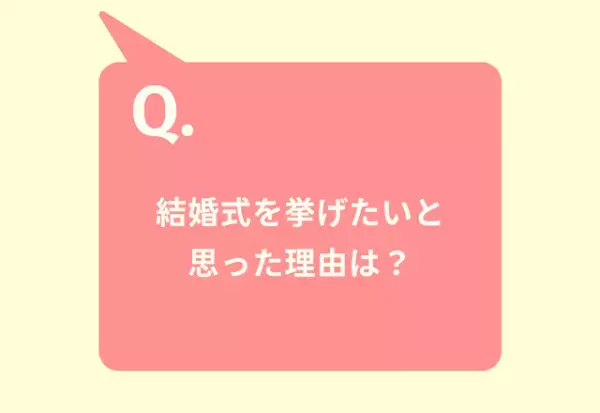 「結婚式を挙げたいと思った理由は？」読者の回答は…「夫婦の節目として」「両親に感謝を伝えたいから」