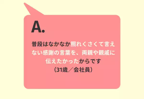 「結婚式を挙げたいと思った理由は？」読者の回答は…「夫婦の節目として」「両親に感謝を伝えたいから」