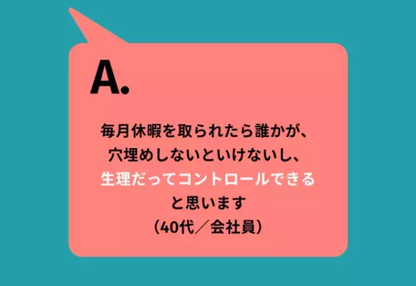 【9割以上がNOと回答】「生理休暇はズル休みだと思いますか？」男性の意見は…「タバコ休憩の方がよっぽどズルい」「積極的に使って」