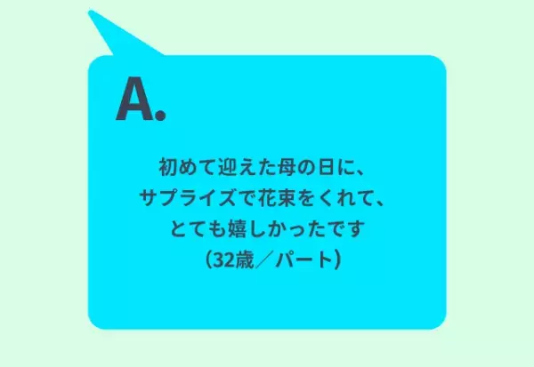 「育児中、夫にされて嬉しかったことは？」女性の回答は…「1人の時間をくれた」「サプライズの花束」