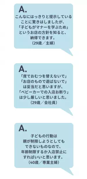 「レストランによる子連れのお客様への対応」読者の本音は…「注意書きは必要」「少し厳しい」