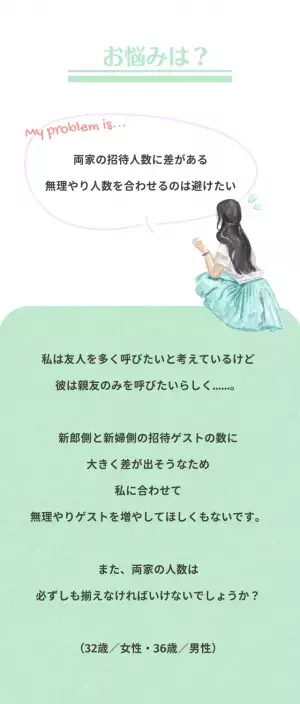 結婚式、ゲスト人数は合わせるべき？カップルの悩みとは