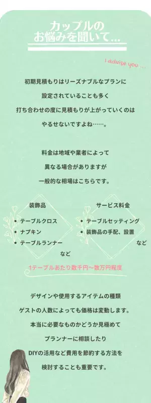『こんなにお金かかるの？』結婚式テーブルコーディネートの相場