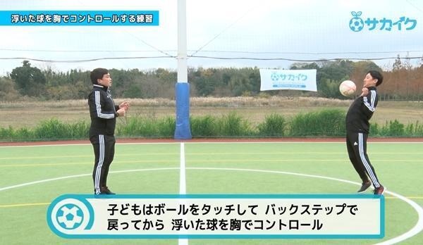 浮いた球を胸でコントロールして足元に収める｜サッカー３分間トレーニング