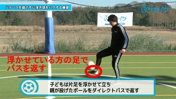 【初心者向け】 浮き球が来てもバランスを崩さずパスが出来るようになる練習｜サッカー３分間トレーニング