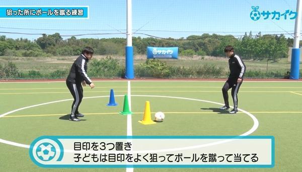 【初心者向け】狙った所に正確に蹴れるようになる練習｜サッカー３分間トレーニング