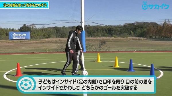 【サッカートレーニング】インサイドを使って相手を交わせるようになる！苦手克服練習法
