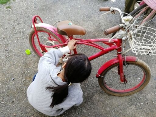 塗装前の次女の自転車