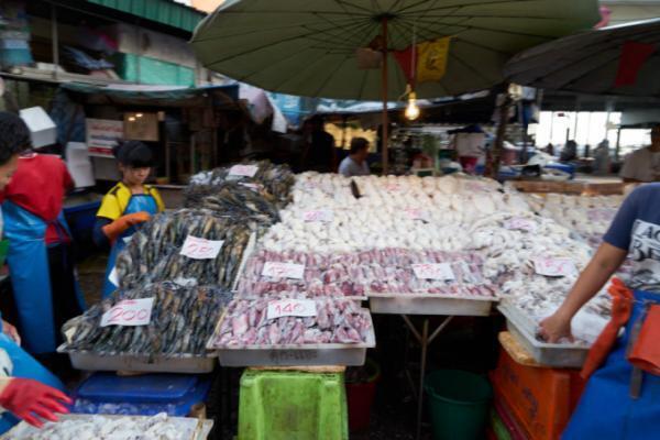 バンコクからローカル線に乗って近郊の漁港「マハチャイ」へ