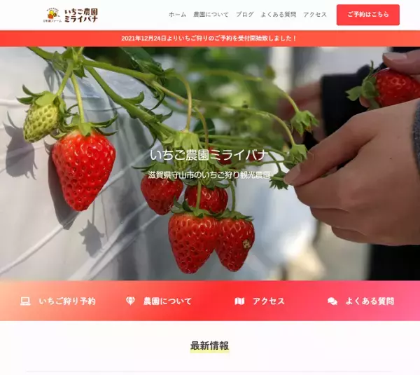 【滋賀】琵琶湖近くで食べ放題の「いちご狩り」が開催！