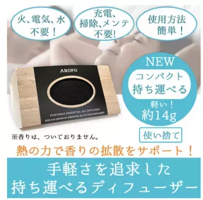 世界初・紙製ポータブル アロマディフューザー「AROPO」特許査定を取得
