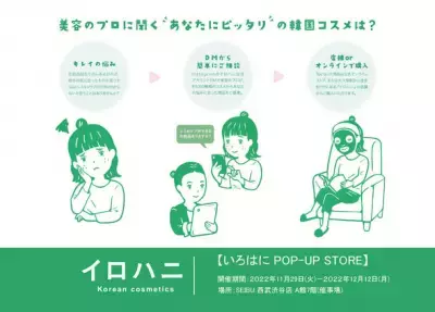 韓国コスメセレクトショップ「イロハニ」が西武渋谷店催事場にてポップアップストア開催・11/29～12/12