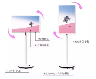 在宅業務や運動にも。バッテリー内蔵＆移動可能な32インチタッチモニタを1月6日発売！