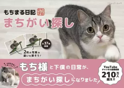 人気猫の「もちまる」をじっくり見てまちがいを見つけよう！大人気YouTube「もちまる日記」まちがい探しの本が7月10日より予約受付開始！