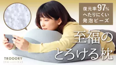 復元率97％！驚異的ヘタリにくさの【ビーズクッション枕】が7月18日まで先行予約販売！