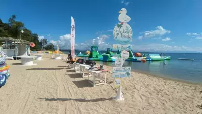 日本最大級！水上アスレチック「アドベンチャーウォーターパーク」琵琶湖・白ひげビーチに7/1～9/24期間限定オープン！ 今年は全国最大級の「ツインスライダー」が登場！