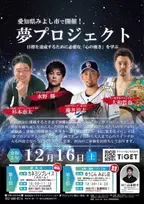 ＜小中学生無料＞著名人4人を招いたトークイベント「夢プロジェクト」12月16日愛知県みよし市にて開催