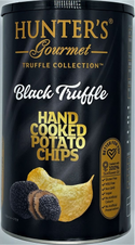 ドバイの高級ポテトチップス Hunter Foods「黒トリュフ風味150g缶」と 「白トリュフ＆ポルチーニ風味150g缶」2品の取り扱いを開始