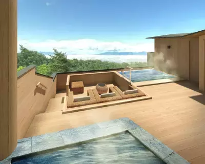 長野県小諸市にインフィニティ展望露天風呂が2024年8月オープン！ サウナ、カフェ＆バー併設の登山電車で行く 温泉施設「雲上の停車場」としてリニューアル