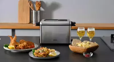 業界初(※1)！油槽構造を見直し油の量を約40％削減(※2)！ 家計にも環境にも優しい山善「電気フライヤー YAG-L100」新発売