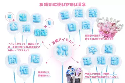 推しへの想いをカタチに！日本語レターバルーン『ぷっくりレター』が大幅進化！10色展開・全2,811商品をオンラインショップ【STICK BALLOON STUDIO by Kishi's】で一般販売開始