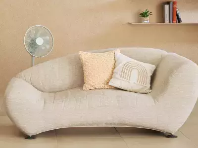 高さ最大106cm「温度センサー付き ハイポジションDCリビング扇風機」ライトグリーン・オフホワイト　2026年5月上旬発売