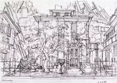 人気アニメで美術設定を手がけた背景デザイナー・金平和茂 新作版画発表展を開催