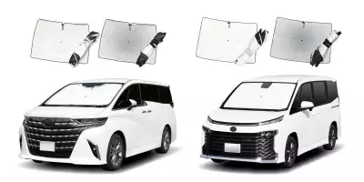 パッと開くだけで車内の暑さ対策　アルファード／ヴェルファイア・ノア／ヴォクシー専用　傘型ワンタッチサンシェードを発売