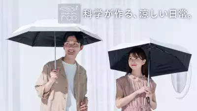 【本格的な猛暑シーズンに備えて】 頭部表面温度を最大24.1℃低減、 “熱を逃がす”放射冷却素材「ラディクール」を採用した 晴雨兼用日傘『rcp』、全8タイプを展開