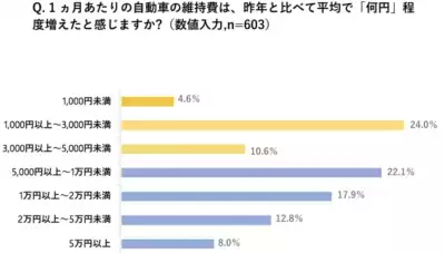 自動車を持つ30〜50代の約6割が「維持費が増えた」と実感　ソニー損保が家計負担と自動車保険に関する調査を実施